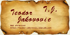 Teodor Jakovović vizit kartica